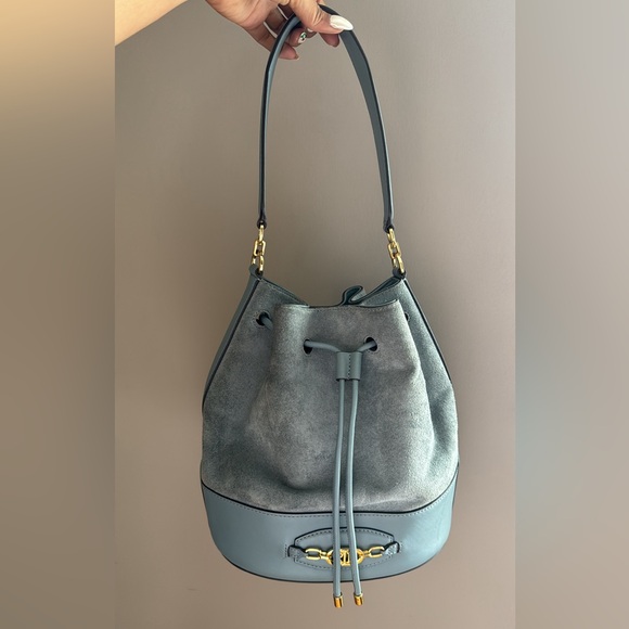 Ralph Lauren suede medium size bucket bag - Picture 1 of 7